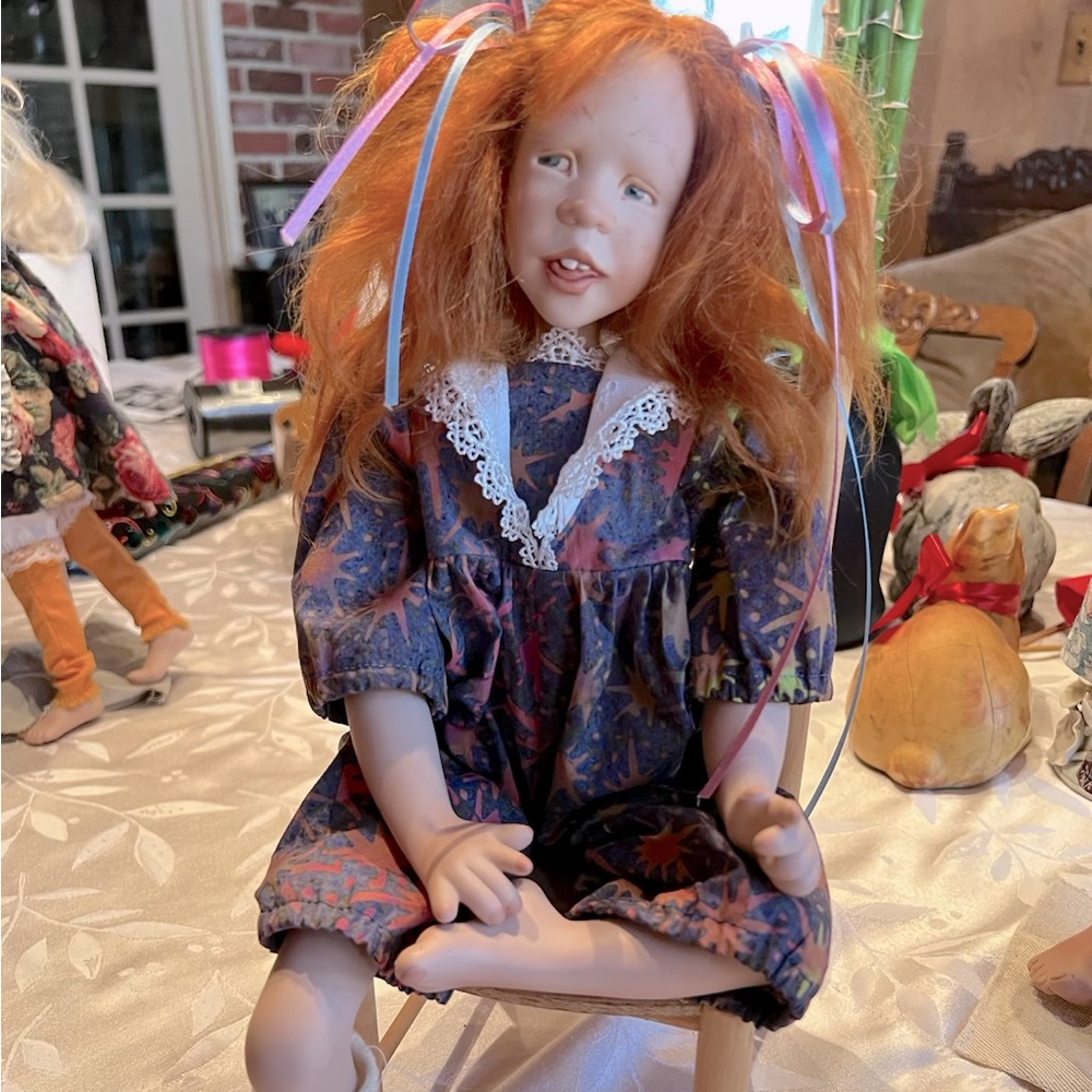 Sandi McAslan Doll Co. Cynthia 3/50 Porcelain - 16" Doll with Chair
